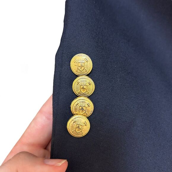 Polo University Ralph Lauren Blazer Mens 42 Tall Long Navy Blue Gold Buttons 42T - Picture 4 of 15